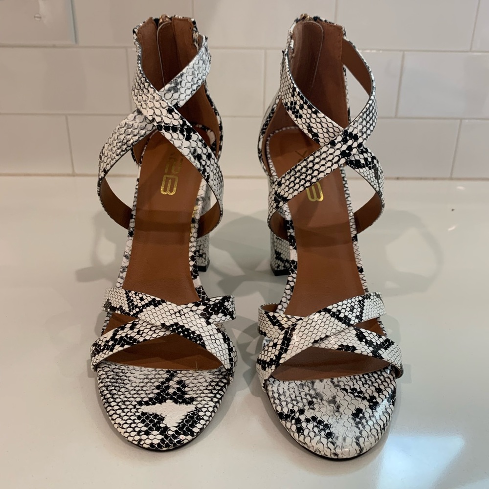 Black & White Snake Print Heels